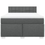 Cama box spring con colchón tela gris oscuro 140x200 cm