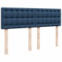 Cama box spring con colchón tela azul 140x200 cm