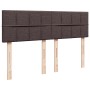 Cama box spring con colchón tela marrón oscuro 160x200 cm