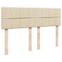 Cama box spring con colchón tela color crema 160x200 cm