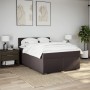 Cama box spring con colchón tela marrón oscuro 160x200 cm en Camas y somieres | Comprar online en Foro24