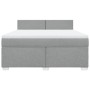 Cama box spring con colchón tela gris claro 180x200 cm