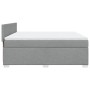 Cama box spring con colchón tela gris claro 180x200 cm