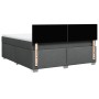 Cama box spring con colchón tela gris oscuro 180x200 cm