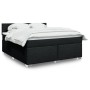 Cama box spring con colchón tela negro 180x200 cm