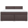 Cama box spring con colchón tela marrón oscuro 180x200 cm