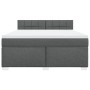 Cama box spring con colchón tela gris oscuro 180x200 cm