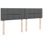 Cama box spring con colchón tela gris oscuro 180x200 cm