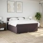Cama box spring con colchón tela marrón oscuro 180x200 cm
