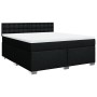Cama box spring con colchón tela negro 180x200 cm