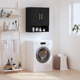 Black engineered wood wall cabinet 60x31x70 cm by vidaXL, Lockers and storage cabinets - Ref: Foro24-829893, Price: 73,29 €, ...
