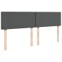 Cama box spring con colchón tela gris oscuro 200x200 cm
