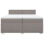 Cama box spring con colchón tela gris taupe 200x200 cm