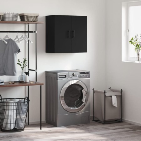 Black engineered wood wall cabinet 60x31x60 cm by vidaXL, Lockers and storage cabinets - Ref: Foro24-829973, Price: 51,85 €, ...