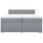 Cama box spring con colchón tela gris claro 200x200 cm