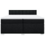 Cama box spring con colchón tela negro 200x200 cm