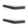 Cama box spring con colchón tela marrón oscuro 200x200 cm