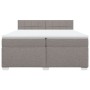 Cama box spring con colchón tela gris taupe 200x200 cm