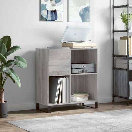 Sonoma gray plywood disc cabinet 84.5x38x89 cm by vidaXL, CD and DVD storage - Ref: Foro24-831786, Price: 86,01 €, Discount: %
