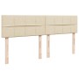 Cama box spring con colchón tela color crema 200x200 cm