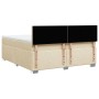 Cama box spring con colchón tela color crema 200x200 cm