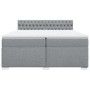 Cama box spring con colchón tela gris claro 200x200 cm
