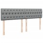 Cama box spring con colchón tela gris claro 200x200 cm