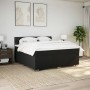 Cama box spring con colchón tela negro 200x200 cm