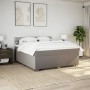 Cama box spring con colchón tela gris taupe 200x200 cm en Camas y somieres | Comprar online en Foro24