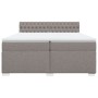 Cama box spring con colchón tela gris taupe 200x200 cm en Camas y somieres | Comprar online en Foro24