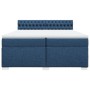 Cama box spring con colchón tela azul 200x200 cm en Camas y somieres | Comprar online en Foro24