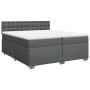 Cama box spring con colchón tela gris oscuro 200x200 cm en Camas y somieres | Comprar online en Foro24