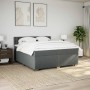 Cama box spring con colchón tela gris oscuro 200x200 cm en Camas y somieres | Comprar online en Foro24
