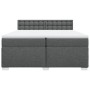 Cama box spring con colchón tela gris oscuro 200x200 cm en Camas y somieres | Comprar online en Foro24