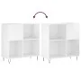 Mueble discos madera contrachapada blanco brillo 84,5x38x89 cm de vidaXL, Almacenamiento para CD y DVD - Ref: Foro24-831774, ...