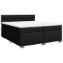 Cama box spring con colchón tela negro 200x200 cm en Camas y somieres | Comprar online en Foro24