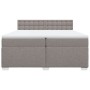 Cama box spring con colchón tela gris taupe 200x200 cm