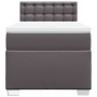Cama box spring con colchón cuero sintético gris 80x200 cm