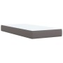 Cama box spring con colchón cuero sintético gris 80x200 cm