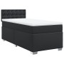Cama box spring con colchón cuero sintético negro 90x190 cm