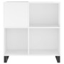 Mueble discos madera contrachapada blanco brillo 84,5x38x89 cm de vidaXL, Almacenamiento para CD y DVD - Ref: Foro24-831782, ...