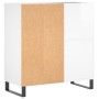 Mueble discos madera contrachapada blanco brillo 84,5x38x89 cm de vidaXL, Almacenamiento para CD y DVD - Ref: Foro24-831782, ...