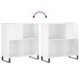 Mueble discos madera contrachapada blanco brillo 84,5x38x89 cm de vidaXL, Almacenamiento para CD y DVD - Ref: Foro24-831782, ...