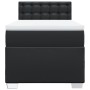 Cama box spring con colchón cuero sintético negro 90x190 cm