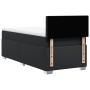 Cama box spring con colchón cuero sintético negro 90x190 cm