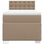 Cama box spring con colchón cuero sintético capuchino 90x200 cm