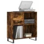 Mueble discos madera contrachapada roble ahumado 84,5x38x89 cm de vidaXL, Almacenamiento para CD y DVD - Ref: Foro24-831785, ...