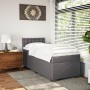 Cama box spring con colchón cuero sintético gris 100x200 cm