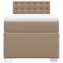Cama box spring con colchón cuero sintético capuchino 100x200cm