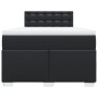 Cama box spring con colchón cuero sintético negro 120x190 cm
